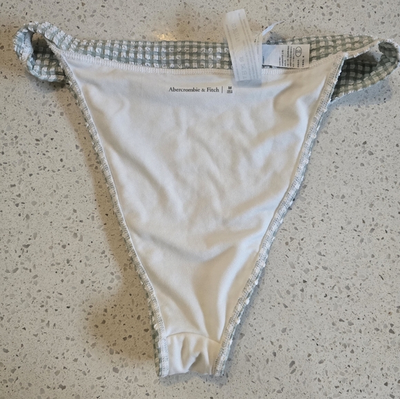Abercrombie & Fitch Green Gingham Bikini | High Rise Cheeky Bottoms - Picture 3 of 9